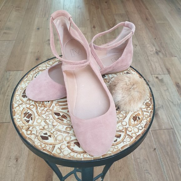 NWT Suede Dusty Pink Round Toe Mary Jane Ballet Flats - Picture 4 of 14